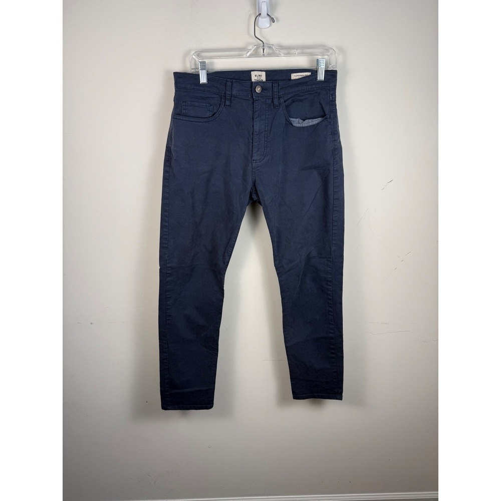 Flint‎ and Tinder 365 Pant Mens 31x30 Navy Blue Tapered Fit Chino Trousers